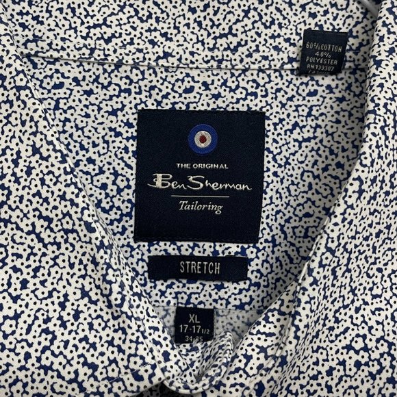 Ben Sherman Flower Print Stretch Shirt XL - Picture 2 of 3